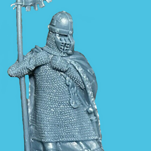 01. Chevalier suédois de faction avec lance portant pennon.